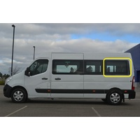 RENAULT MASTER X62 - 9/2011 to CURRENT - LWB/X-LWB VAN - LEFT SIDE REAR FIXED GLASS - BONDED (BEHIND MIDDLE WINDOW) - NEW