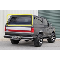 FORD BRONCO 4WD - 3/1981 TO 12/1997 - 2DR WAGON - REAR WINDSCREEN GLASS (1523 X 567) - 4 HOLES,NOT HEATED - GREEN -  CALL FOR STOCK - NEW