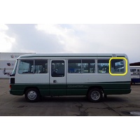 suitable for TOYOTA COASTER BB21 - 1982 to 6/1993 - 20 SEATER BUS - LEFT SIDE SLIDING WINDOW GLASS (REAR PIECE) - 8TH GLASS - GREEN - NEW