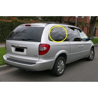CHRYSLER GRAND VOYAGER RS 4TH GEN - 5/2001 to 5/2007 - 5DR WAGON / LWB- DRIVERS - RIGHT SIDE REAR CARGO GLASS - WITH ANTENNA - 525 X 1 - (Second-hand)