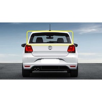 VOLKSWAGEN POLO - 5/2010 to 11/2017 - 3DR/5DR HATCH - REAR WINDSCREEN GLASS - HEATED, ANTENNA, WIPER HOLE - 1275 X 427 - GREEN - NEW