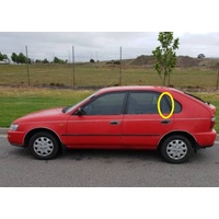 suitable for TOYOTA COROLLA AE101 SECA - 9/1994 to 10/1999 - 5DR HATCH - PASSENGERS - LEFT SIDE REAR QUARTER GLASS - NEW