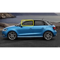 AUDI A1 8X - 6/2012 to 5/2019 - 5DR HATCH - PASSENGERS - LEFT SIDE FRONT DOOR GLASS - SOLAR GLASS, 2 HOLES - GREEN - NEW