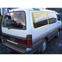 suitable for TOYOTA HIACE 100 SERIES - 11/1989 TO 2/2005 - LWB VAN - RIGHT SIDE REAR CARGO GLASS FIXED - FRAMED, GLUE IN 1300MM, TINTED - NEW