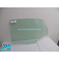 AUDI A3 8V - 5/2013 to CURRENT - 4DR SEDAN - LEFT SIDE REAR DOOR GLASS - 2 HOLES - GREEN - (SECOND-HAND)