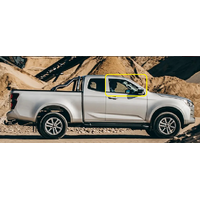 ISUZU D-MAX - 9/2020 TO CURRENT - 2DR/4DR/SPACECAB - DRIVERS - RIGHT SIDE FRONT DOOR GLASS (WITH FITTINGS) - GREEN - (SECOND-HAND)