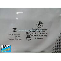 BMW 1 SERIES F21 - 10/2011 to 10/2019 - 3DR HATCH - PASSENGERS - LEFT SIDE FRONT DOOR GLASS - (Second-hand)