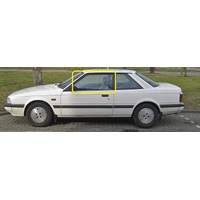 MAZDA 626 GC - 2/1983 TO 9/1987 - 2DR COUPE - PASSENGERS - LEFT SIDE FRONT DOOR GLASS - (SECOND-HAND)