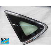 MAZDA 6 GH - 1/2008 to 12/2012 - 5DR HATCH - PASSENGER - LEFT SIDE REAR OPERA GLASS (BEHIND REAR DOOR) - GREEN - ENCAPSULATED - CHROME - (GENUINE)