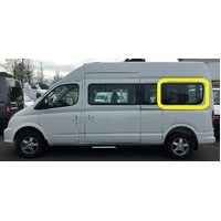 LDV V80 - 4/2013 TO CURRENT - VAN - LEFT SIDE REAR FIXED BONDED WINDOW GLASS - PRIVACY GREY (989 X 555) - NEW