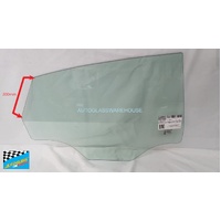 FORD FIESTA WT - 10/2010 TO CURRENT - 4DR SEDAN (NOT THAI BUILT) - DRIVERS - RIGHT SIDE REAR DOOR GLASS - GREEN - (back angle edge - 200mm) - NEW