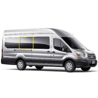 FORD TRANSIT VO - 9/2014 to CURRENT - VAN LWB/ELWB - DRIVERS - RIGHT SIDE MIDDLE CARGO FIXED BONDED GLASS - (980 X 730) - DARK GREY - NEW