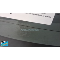 SUBARU OUTBACK 6TH GEN - 2018 to CURRENT - WAGON (BS-BN) - REAR WINDSCREEN GLASS - PRIVACY TINT WITH FITTING FOR SPOILER (WIPER HOLE) - (SECOND-HAND)