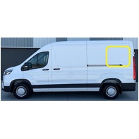 LDV DELIVER 9 - 7/2020 to CURRENT - MWB/MID ROOF VAN - PASSENGERS - LEFT SIDE REAR FIXED CARGO BONDED GLASS - 1388 x 678 - GREEN - NEW