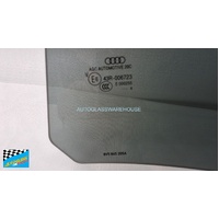 AUDI A3 8V - 5/2013 to CURRENT - 4DR SEDAN - LEFT SIDE REAR DOOR GLASS - 2 HOLES - PRIVACY TINT - (SECOND-HAND)