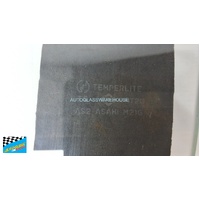 MITSUBISHI GALANT GC - 1971 to 1977 - 2DR COUPE - PASSENGERS - LEFT SIDE FRONT DOOR GLASS - 990W - 4 HOLES - (SECOND-HAND)