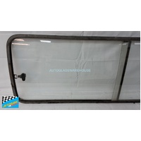 suitable for TOYOTA HIACE - 5/1977 TO 12/1982 - VAN - RIGHT SIDE REAR SLIDING GLASS - COMPLETE UNIT (PLS CHECK SIZE 1455 X 500) - (SECOND-HAND)