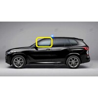 BMW X5 - 11/2018 TO CURRENT - 5DR SUV - PASSENGERS - LEFT SIDE FRONT DOOR GLASS - SOLAR TINT, 2 HOLES - GREEN - NEW