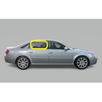 AUDI A6/RS6/S6 C5 - 10/1997 TO 1/2005 - 4DR SEDAN - DRIVERS - RIGHT SIDE REAR DOOR GLASS - 2 HOLES - GREEN - NEW (LIMITED STOCK)