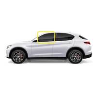 ALFA ROMEO STELVIO 949 - 2/2018 to CURRENT - 5DR SUV - PASSENGERS - LEFT SIDE FRONT DOOR GLASS - GREEN, SOLAR, 2 HOLES - NEW