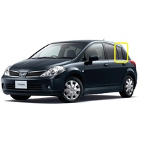 NISSAN TIIDA C11 - 2/2006 TO 12/2013 - 5DR HATCH - PASSENGERS - LEFT SIDE REAR QUARTER GLASS - IN REAR DOOR - DARK GREY - NEW