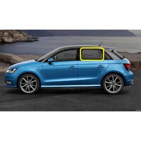 AUDI A1 8X - 6/2012 to 5/2019 - 5DR HATCH - PASSENGERS - LEFT SIDE REAR DOOR GLASS - SOLAR GLASS, 2 HOLES - GREEN - NEW
