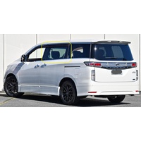 NISSAN ELGRAND E52 - 1/2011 TO CURRENT - PEOPLE MOVER - PASSENGERS - LEFT SIDE SLIDING DOOR CARGO GLASS - DARK GREY - NEW (LIMITED STOCK)