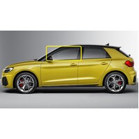 AUDI A1 GB - 6/2019 TO CURRENT - 5DR HATCH - PASSENGER - LEFT SIDE FRONT DOOR GLASS - SOLAR TINTED, 2 HOLES - GREEN - NEW (LIMITED STOCK)