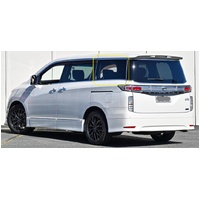 NISSAN ELGRAND E52 - 1/2011 TO CURRENT - PEOPLE MOVER - PASSENGERS - LEFT SIDE REAR CARGO GLASS - WITH ANTENNA - DARK GREY - NEW (LIMITED STOCK)