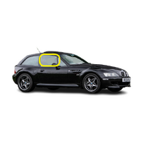 BMW Z3 E36 - 3/1997 to 2/1903 - 2DR COUPE - RIGHT SIDE FRONT DOOR GLASS - WITH FITTING - (CALL FOR STOCK) - NEW