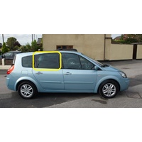 RENAULT SCENIC II J84 - 2/2005 to 12/2010 - 5DR SUV - DRIVERS - RIGHT SIDE REAR DOOR GLASS - 1 HOLE - GREEN  - LOW STOCK - NEW