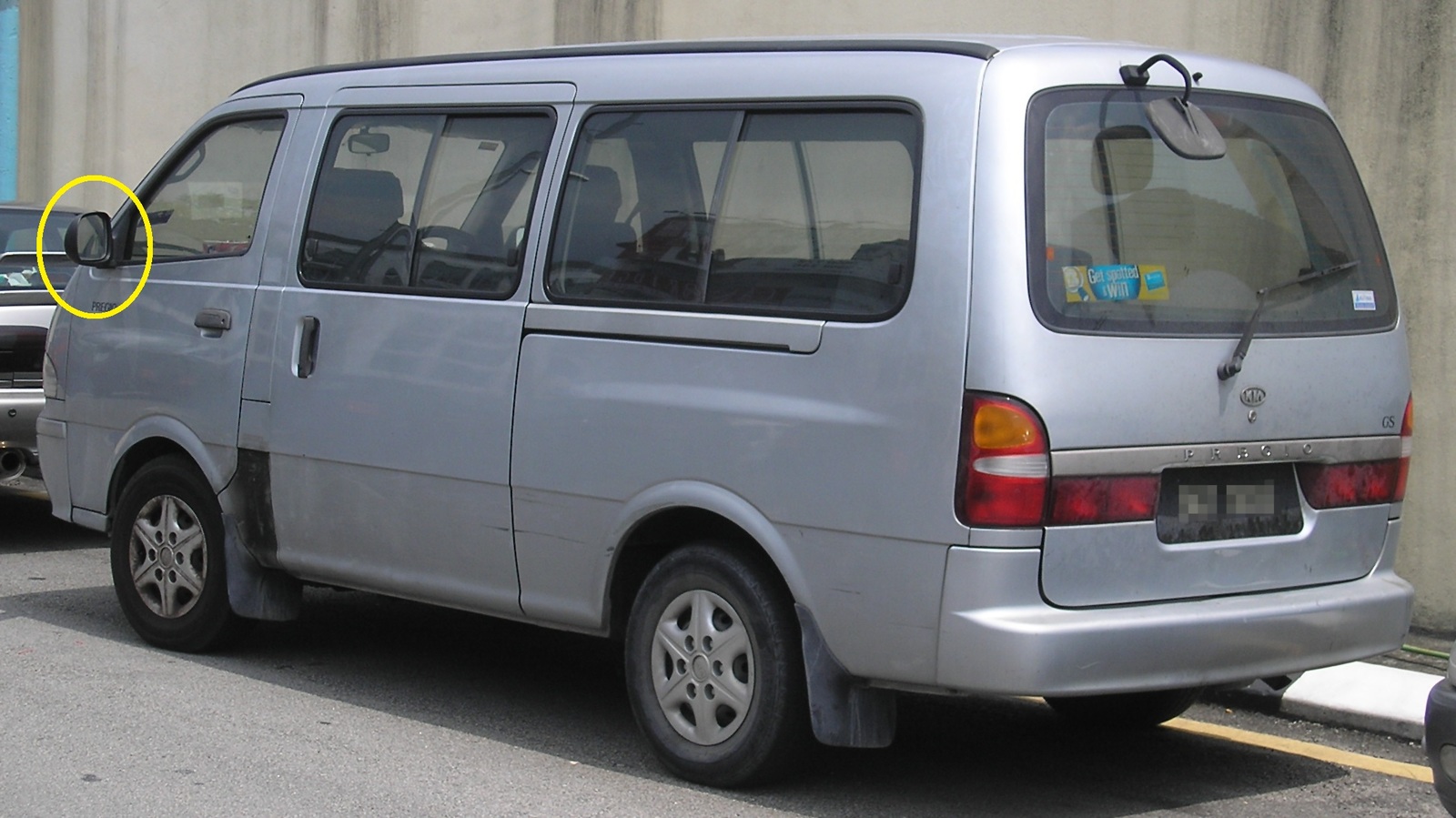 KIA PREGIO KNCT - 8/2002 to 1/2006 - VAN - LEFT SIDE MIRROR - MANUAL