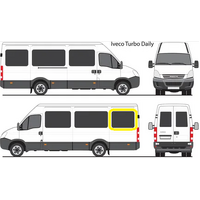 IVECO DAILY - 3/2002 to 3/2015 - LWB VAN - PASSENGERS - LEFT SIDE REAR SLIDING UNIT - BONDED GLASS IN ALLOY FRAME (1085 x 770) - NEW