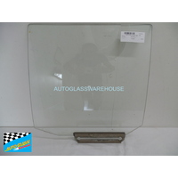 MAZDA 323 - 3/1977 TO 9/1985 - 4DR WAGON - PASSENGERS - LEFT SIDE REAR DOOR GLASS - GREEN - (SECOND-HAND)
