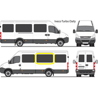 IVECO DAILY - 3/2002 to 3/2015 - LWB VAN - LEFT/RIGHT SIDE MIDDLE BONDED FIXED WINDOW GLASS-1585 X 765 - NEW