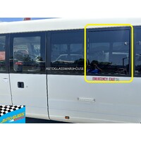 suitable for TOYOTA COASTER HZB50 - 6/1993 to 3/2017 - 22 SEATER BUS - (SW2) LEFT/RIGHT SLIDING WINDOW PIECE - 2ND PIECE (PRIVACY TINT) - NEW