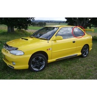 HYUNDAI EXCEL X3 - 9/1994 to 4/2000 - 3DR HATCH - PASSENGERS - LEFT SIDE REAR OPERA GLASS - ENCAPSULATED - GREEN - NEW