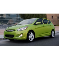 HYUNDAI ACCENT RB - 7/2011 to CURRENT - 5DR HATCH - PASSENGER - LEFT SIDE REAR DOOR GLASS - 2 HOLES - GREEN - NEW