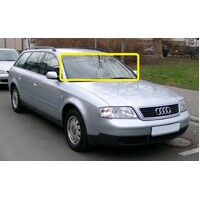 AUDI A6 S6 C5 - 1/1998 TO 1/2005 - 5DR WAGON - FRONT WINDSCREEN GLASS -  MIRROR BUTTON, RETAINER - GREEN - NEW