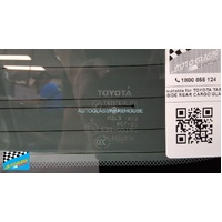 suitable for TOYOTA TARAGO ACR30 - 7/2000 to 2/2006 - WAGON - LEFT SIDE REAR CARGO GLASS - ENCAPSULATED - PRIVACY TINT - AERIAL - (SECOND-HAND)