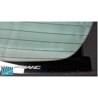 SUBARU LIBERTY/OUTBACK 4TH GEN - 9/2003 to 8/2009 - 4DR WAGON - REAR WINDSCREEN GLASS - ENCAPSULATED - DARK GREEN - (SECOND-HAND)