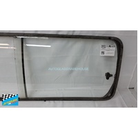 suitable for TOYOTA HIACE - 5/1977 TO 12/1982 - VAN - RIGHT SIDE REAR SLIDING GLASS - COMPLETE UNIT (PLS CHECK SIZE 1455 X 500) - (SECOND-HAND)