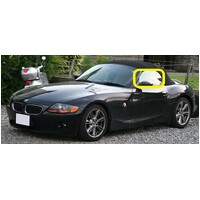 BMW Z4 E85 - 7/2003 TO 4/2009 - 2DR CONVERTIBLE - PASSENGERS - LEFT SIDE FRONT DOOR GLASS - WITH FITTING, ONE HOLE (CALL FOR STOCK) - NEW