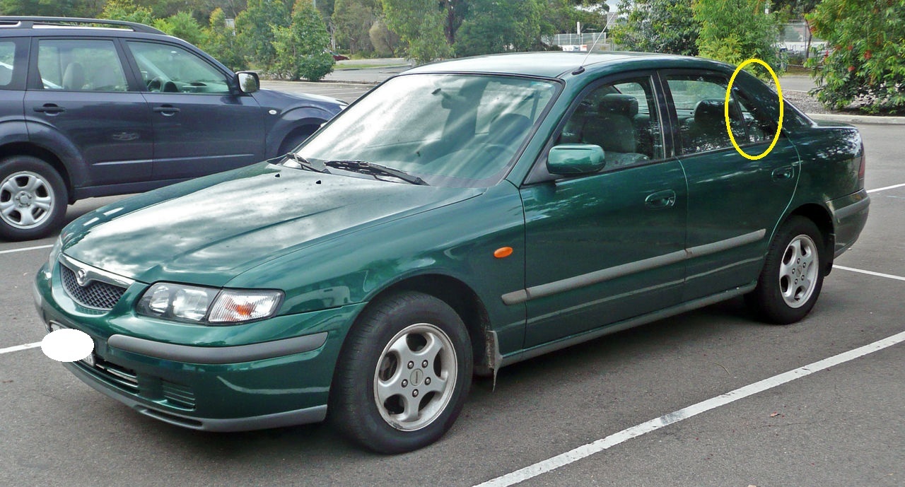 MAZDA,626,GF, 4DR,SEDAN,8/97>8/02, LEFT,SIDE,REAR,QUARTER