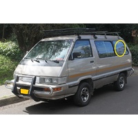 suitable for TOYOTA TARAGO YR22/23/27 - 2/1983 to 8/1990 - WAGON - PASSENGERS - LEFT SIDE REAR CARGO FIXED GLASS - VERY REAR GLASS - (Second-hand)