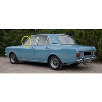 FORD CORTINA MK II - 1966 to 1970 - 4DR SEDAN - PASSENGERS - LEFT SIDE FRONT QUARTER GLASS - CLEAR - MADE TO ORDER - NEW