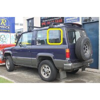 HOLDEN JACKAROO UBS16 - 8/1981 to 4/1992 - 2DR WAGON - PASSENGERS - LEFT SIDE SLIDER GLASS (REAR PIECE) - (SECOND-HAND)