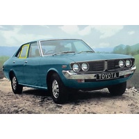 suitable for TOYOTA CORONA MKII/MX10 - 7/1972 to 1977 - 4DR SEDAN - DRIVERS - RIGHT SIDE REAR DOOR GLASS - (SECOND-HAND)