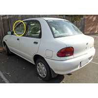 MAZDA 121 DB10 - 12/1990 to 12/1997 - 4DR SEDAN - PASSENGER - LEFT SIDE FRONT DOOR GLASS - GREEN NEW