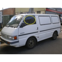 ECONOVAN JG SERIES 1 SWB - 5/1984 to 11/1996 - VAN - PASSENGERS - LEFT SIDE FRONT DOOR GLASS - 2 HOLES - GREEN - NEW (LIMITED STOCK)